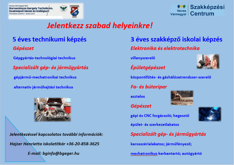 Szabad férőhelyeink