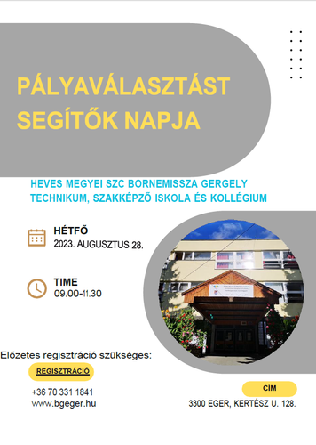 Meghívó Pályaválasztást Segítők Napjára